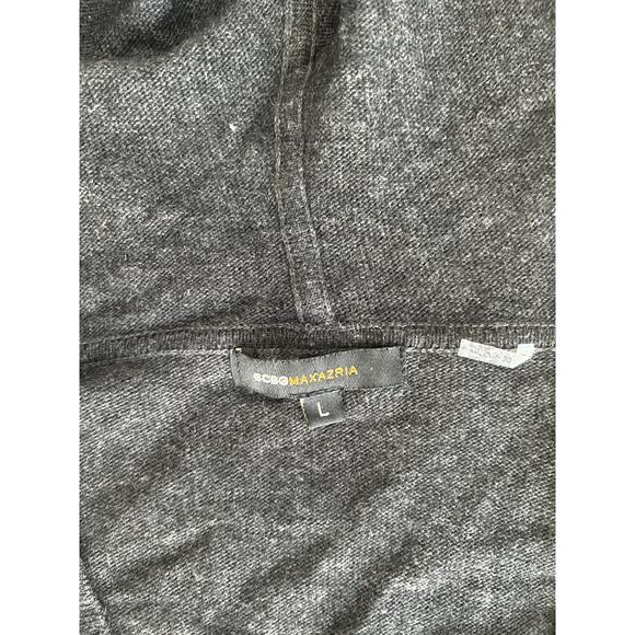 BCBGMAXAZRIA women's hoodie Long cardigan wool Angora black lightweight M/L - Picture 5 of 7